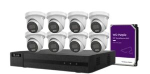 HiLook Hikvision 8MP 4K CCTV Kit 8x Turret IPC-T381H-MU + 16CH PoE NVR (NVR-216MH-C/16P)